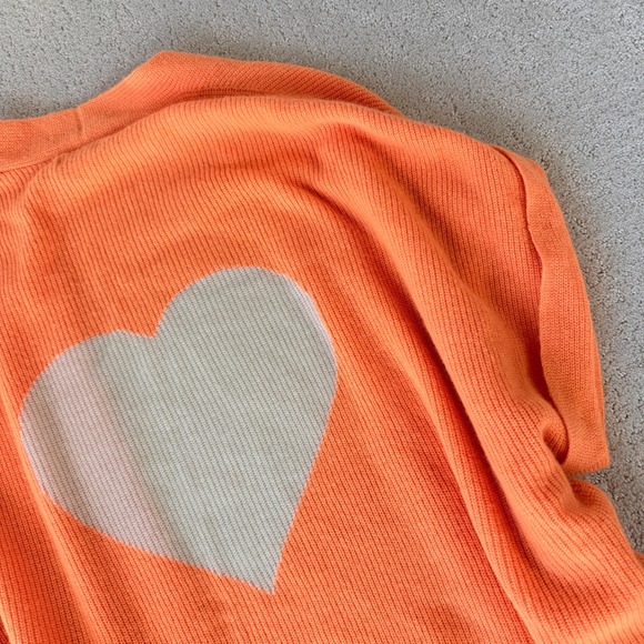Anthropologie Pilcro Cashmere Heart Cardigan Sweater Vest Orange XS S OB1520381 - Picture 9 of 15